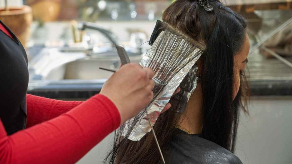 mobile hair dresser in kitchen