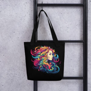 Rainbow Tresses Tote Bag - Elegance Meets Whimsy